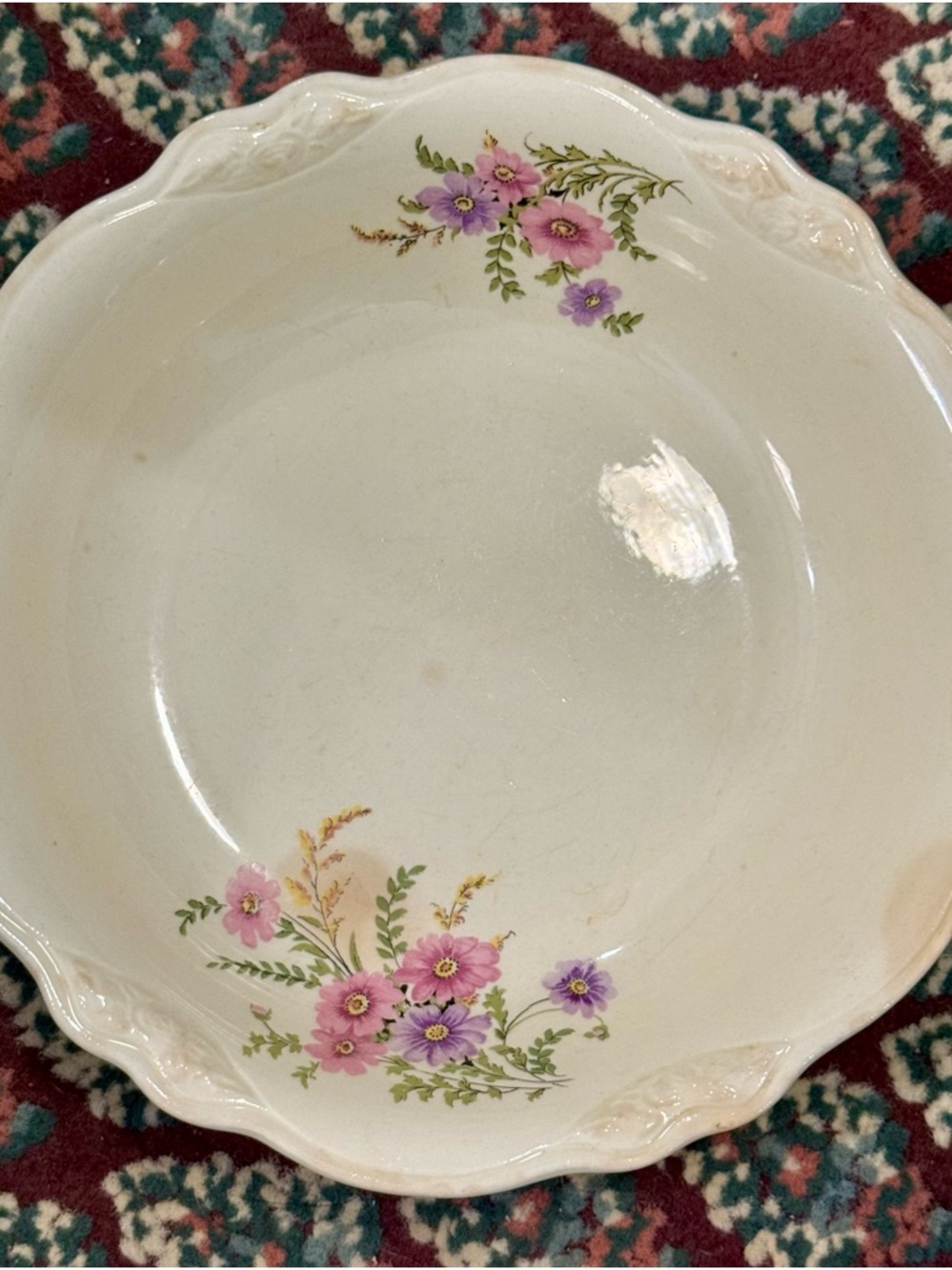 Vintage Homer  Laughlin Virginia Rose 9” Bowl